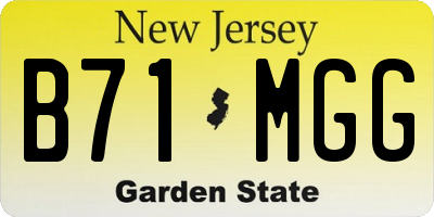 NJ license plate B71MGG