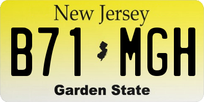 NJ license plate B71MGH