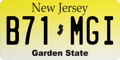NJ license plate B71MGI