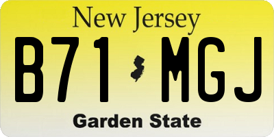 NJ license plate B71MGJ