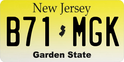 NJ license plate B71MGK