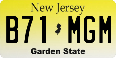 NJ license plate B71MGM
