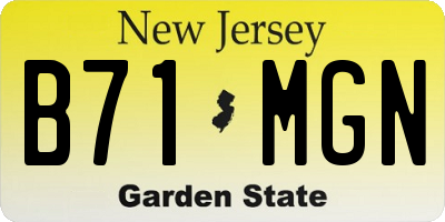 NJ license plate B71MGN