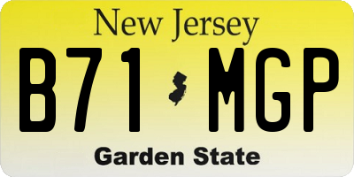 NJ license plate B71MGP