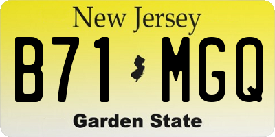 NJ license plate B71MGQ