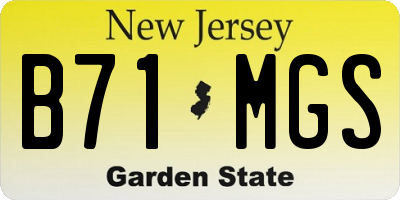 NJ license plate B71MGS