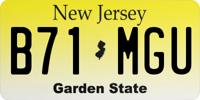 NJ license plate B71MGU