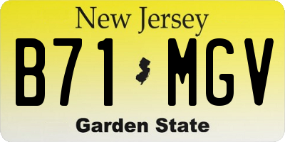 NJ license plate B71MGV
