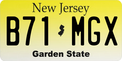 NJ license plate B71MGX