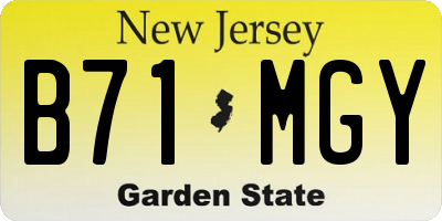 NJ license plate B71MGY