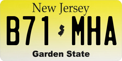 NJ license plate B71MHA