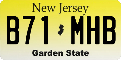 NJ license plate B71MHB