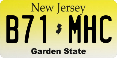 NJ license plate B71MHC