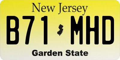NJ license plate B71MHD