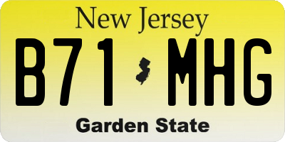 NJ license plate B71MHG