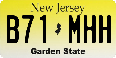 NJ license plate B71MHH
