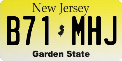 NJ license plate B71MHJ