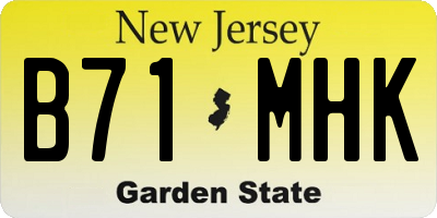 NJ license plate B71MHK
