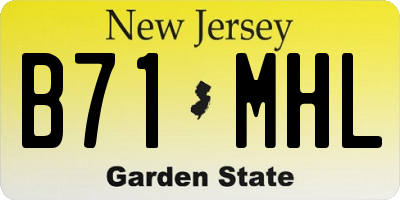 NJ license plate B71MHL