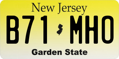NJ license plate B71MHO