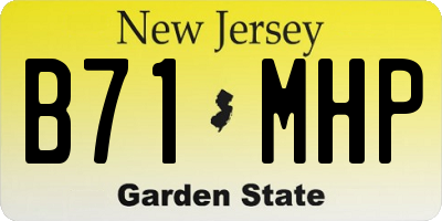 NJ license plate B71MHP
