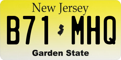 NJ license plate B71MHQ