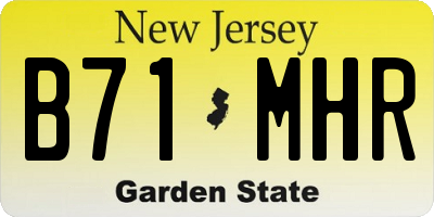 NJ license plate B71MHR