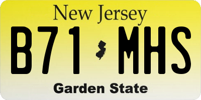 NJ license plate B71MHS