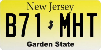 NJ license plate B71MHT