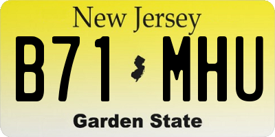 NJ license plate B71MHU