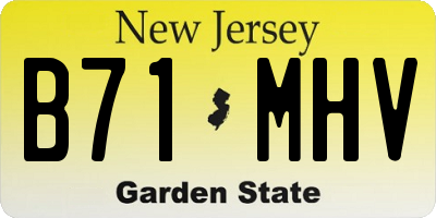 NJ license plate B71MHV