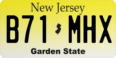 NJ license plate B71MHX