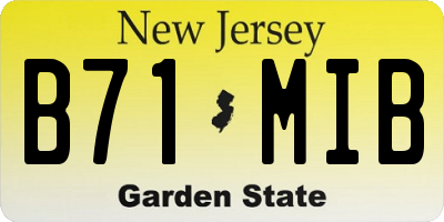 NJ license plate B71MIB
