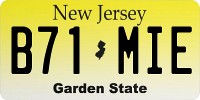 NJ license plate B71MIE