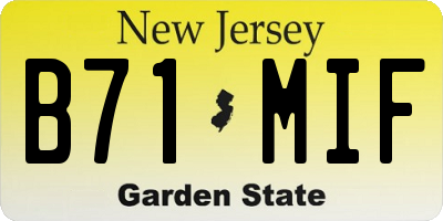 NJ license plate B71MIF