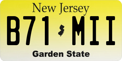 NJ license plate B71MII