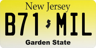 NJ license plate B71MIL