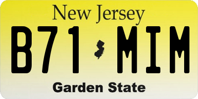 NJ license plate B71MIM