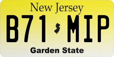 NJ license plate B71MIP