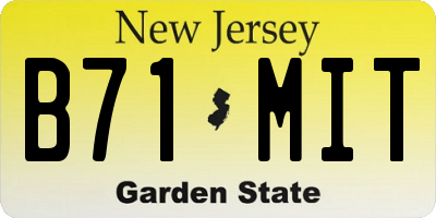 NJ license plate B71MIT