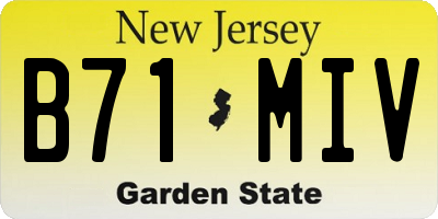 NJ license plate B71MIV