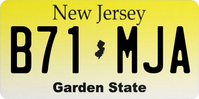 NJ license plate B71MJA