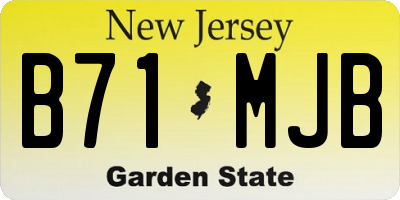 NJ license plate B71MJB