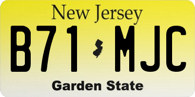 NJ license plate B71MJC