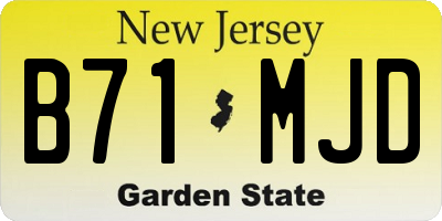 NJ license plate B71MJD