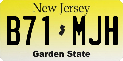 NJ license plate B71MJH