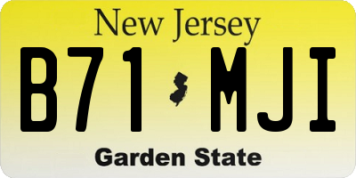 NJ license plate B71MJI