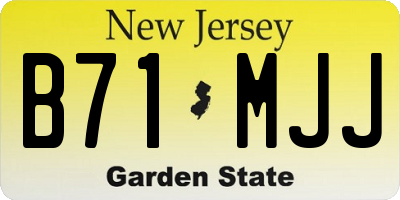 NJ license plate B71MJJ