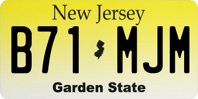 NJ license plate B71MJM