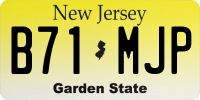 NJ license plate B71MJP